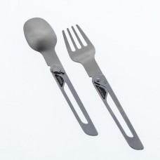 QUECHUA FOLDING STAINLESS STEEL HIKING AND CAMPING CUTLERY (FORK, SPOON) MH500